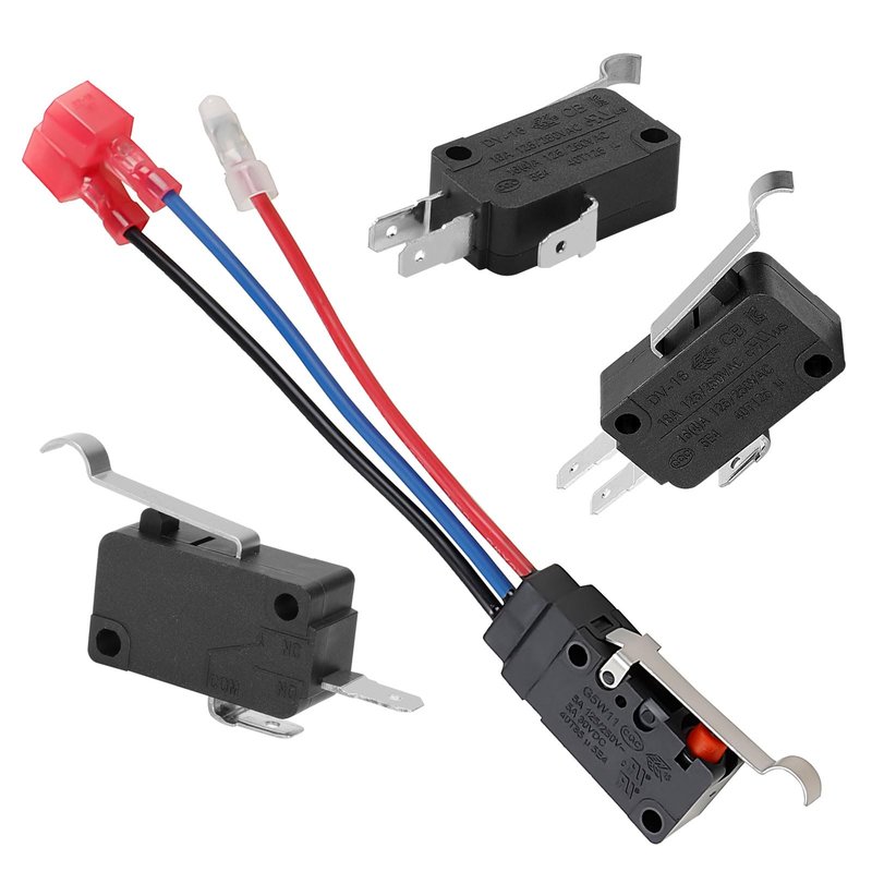 Roykaw Golf Cart Micro Switch Kit for Club Car DS/Precedent 1999+, Forward Reverse with Wires, 2/3 Pong, Reverse Warning Limit, 4PCS, OEM# 101979101, 1014807, 1014808