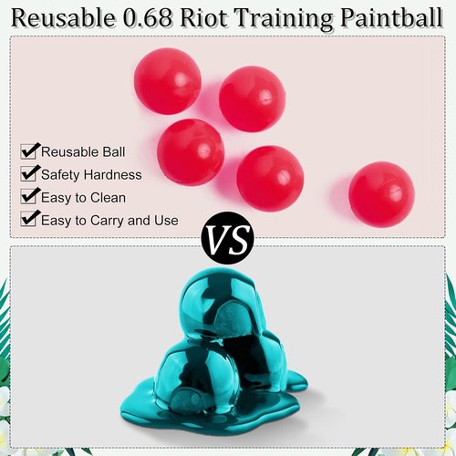 Civaner 68 Caliber Projectiles - Reusable Solid Plastic Nylon Paintballs for Defense & Practice
