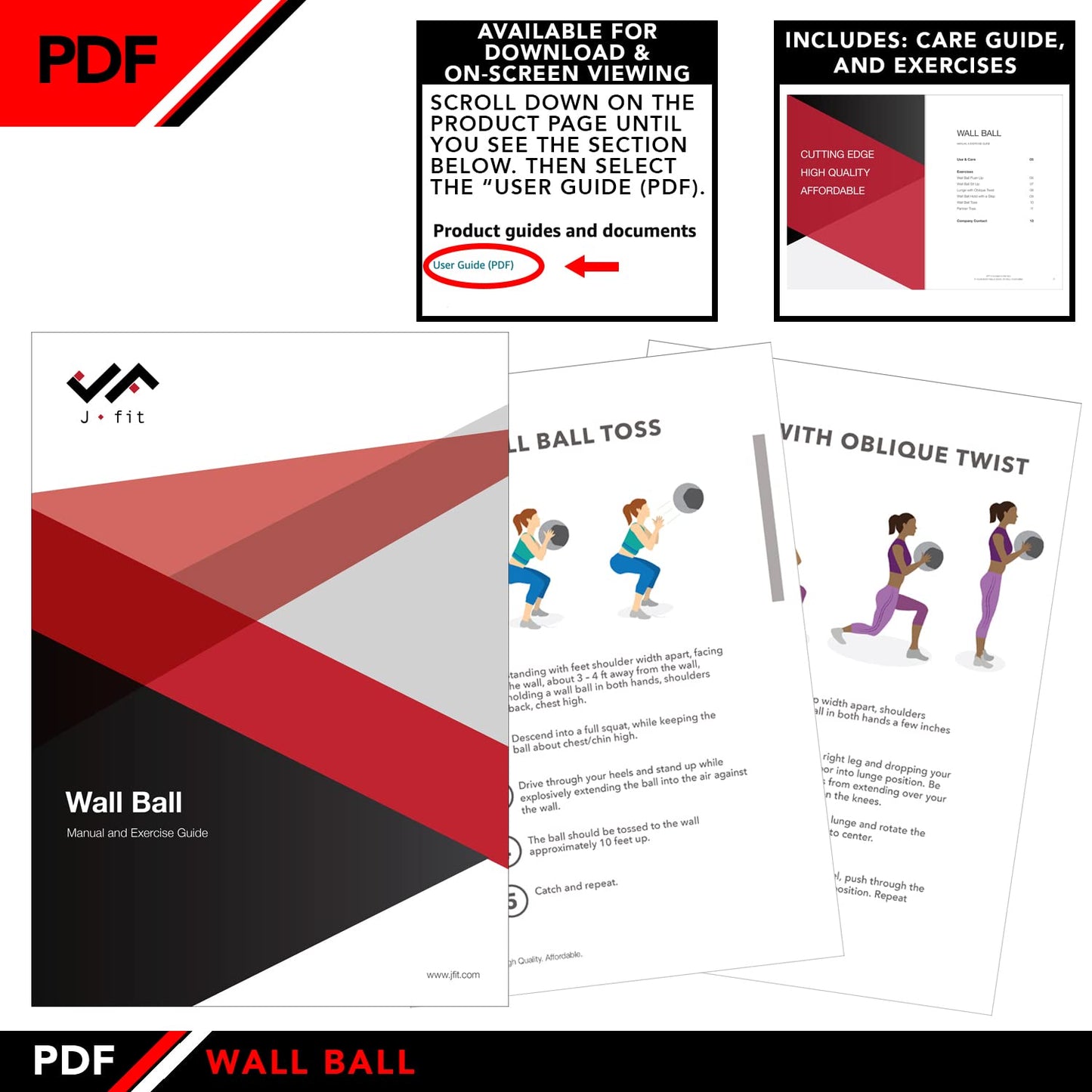 JFIT Wall Ball, 8 LB, Blue/Black