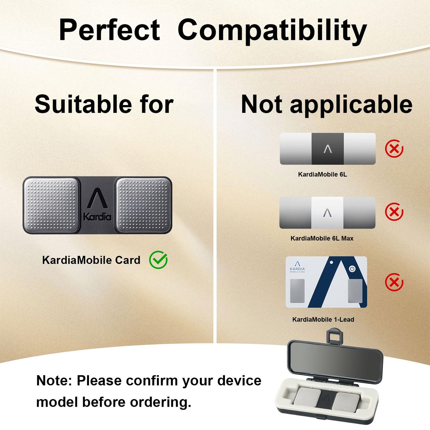 Hard Kardiamobile EKG Monitor Case Fit for KardiaMobile 1L, Durable, Waterproof & Shockproof Kardia Mobile Heart Monitor Protector Quick Access (1L-Black)