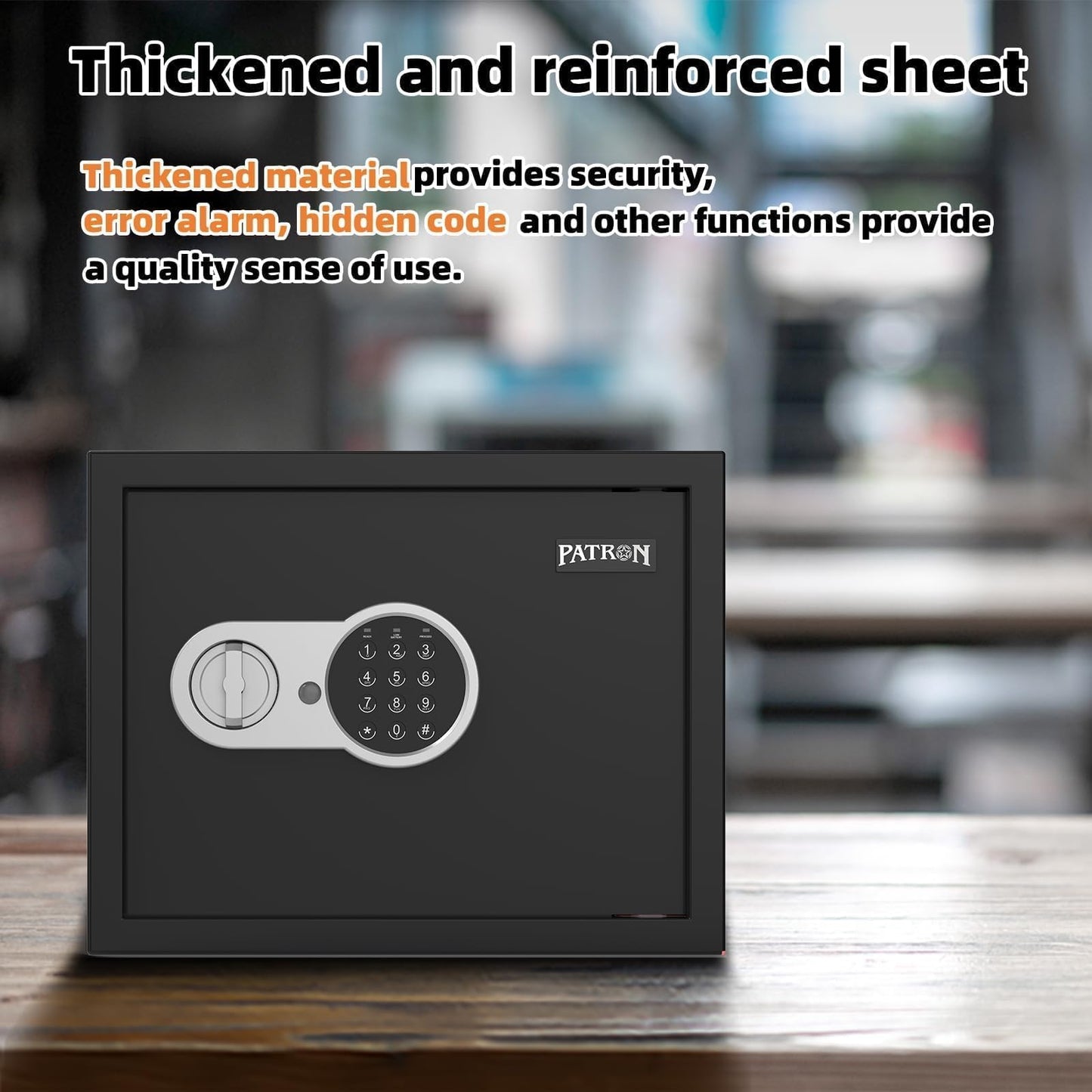 [ 1.6 Cu.ft. ]PATRON Fireproof Safe for Home,Document Safe Box Office,Digital Security Home Safes,Cabinet Safes for Money Cash,Wall Safes with Electronic Keypad for Hotel House Business,1.6 Cu.ft.