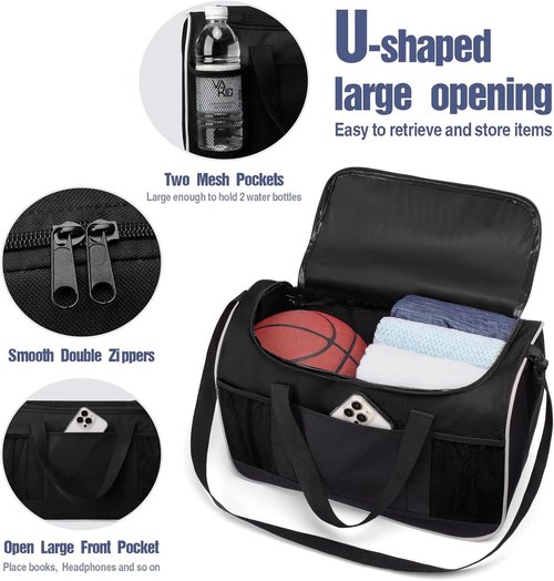 BuyAgain Duffle Bag - 17" Small Travel Gym Bag | Lightweight & Versatile Carry-On