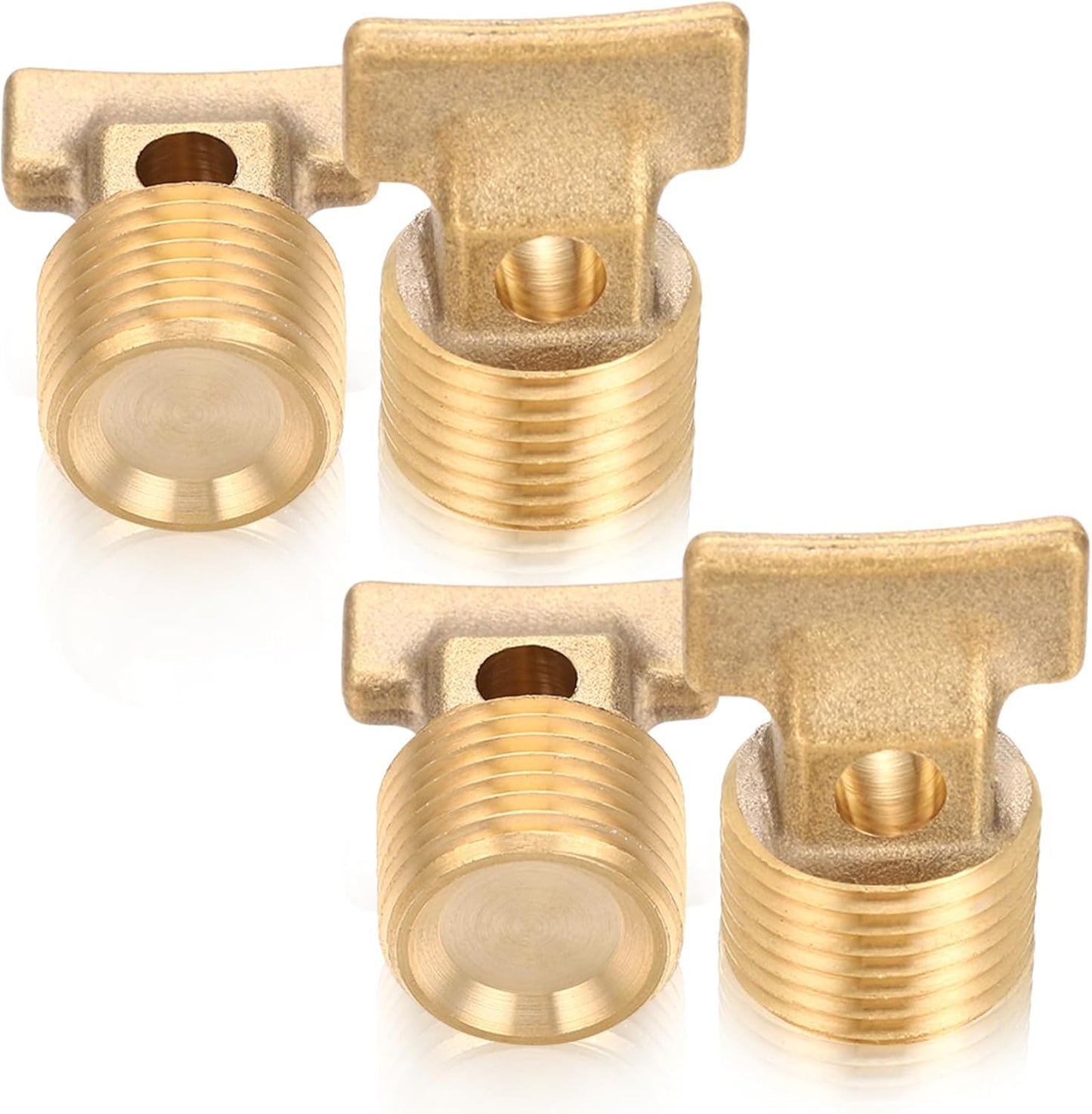 Skiennix 4 Pcs Boat Drain Plugs - 1/2" NPT Solid Brass for Hulls | Durable Garboard Spare Plug