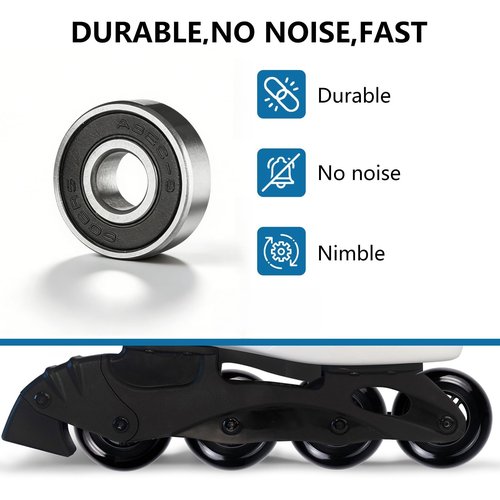 FLYDAZZLE Inline Skate Wheels: 72mm 76mm 80mm Roller Hockey Blade Replacement Wheels with ABEC 9 Bearing for Indoor Outdoor (8 Pack) (80 mm)