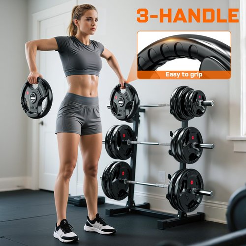 XDDIAS Rubber Weight Plates for Barbell, 2-Inch Olympic Grip Plate for Strength Training, Weightlifting and Bodybuilding in Home & Gym, Solid Cast Iron Weight Plates Pair and Sets (2x5LB)