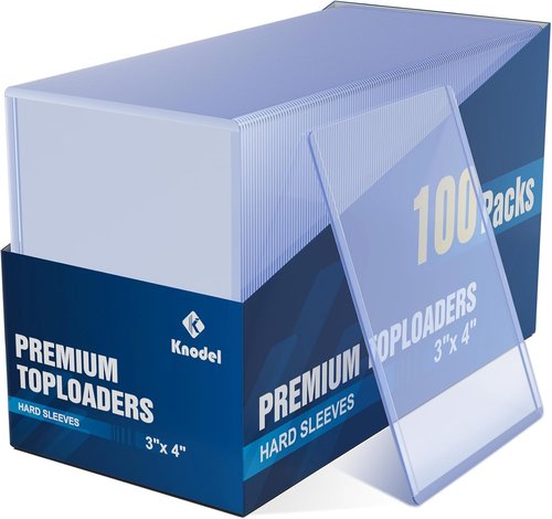 K KNODEL Card Sleeves - 3" x 4" Hard Plastic Protectors for Baseball & Trading Cards (100 Pack)