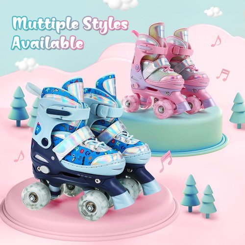 Besketo Toddler Skates for Boys, Adjustable Size 4 Shoes With All Light-Up Wheels, Sparkling Skate for Indoor/Outdoor & Birthdays - J7 to J10