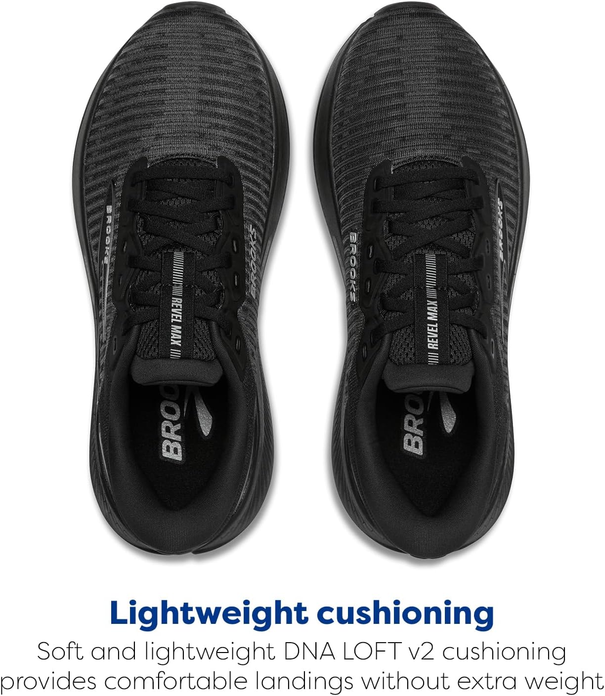 Brooks Men's Revel Max Running Shoes - Lightweight Comfort for Neutral Support | Black/White