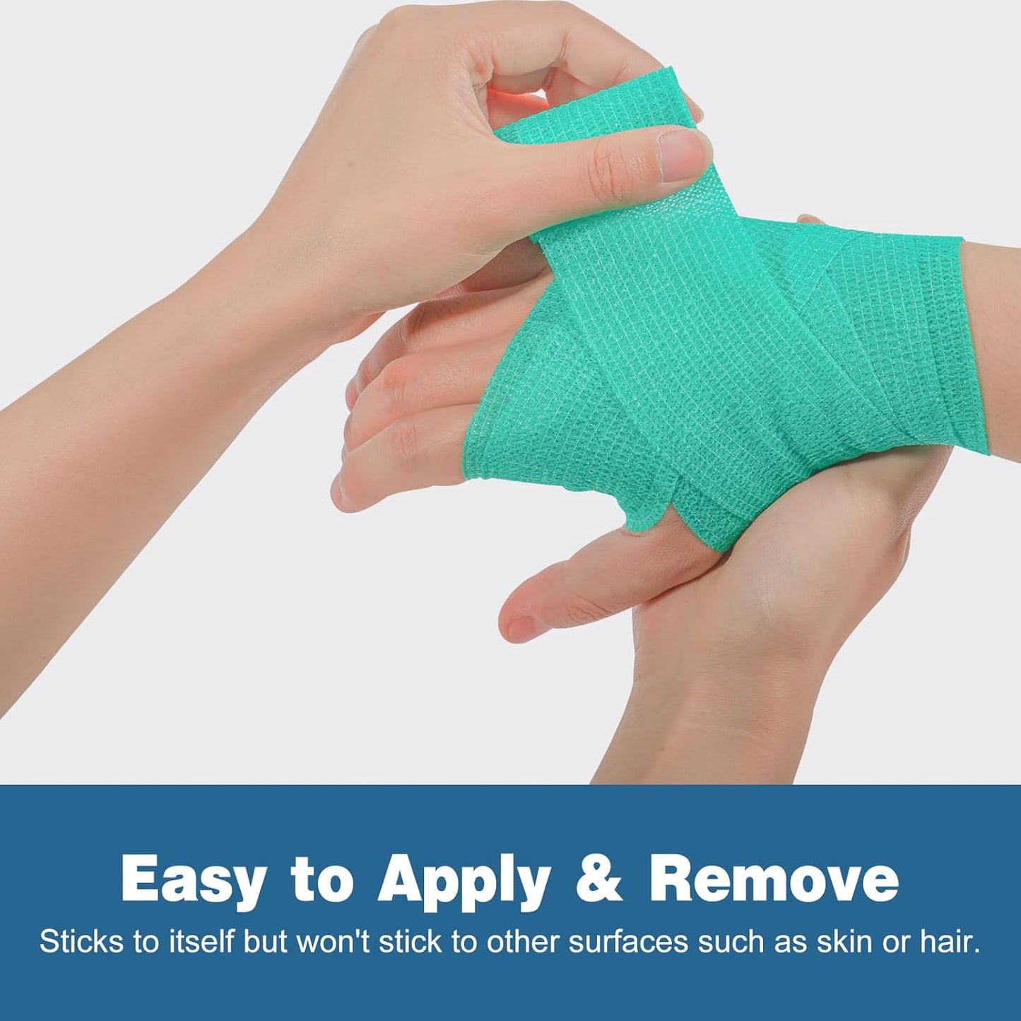 YesBes Self-Adhesive Bandage Wrap - 12 Pack, 2" x 5 Yards, Elastic Cohesive Ankle Tape