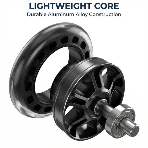 100mm Scooter Wheels (Pair) - Compatible with Most Setups, Pre-installed ABEC-7 Bearings, 24mm Width Pro Stunt Wheels, Black