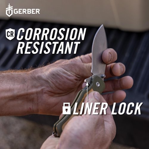 Gerber Gear Confidant EDC Pocket Knife, 3.2" Drop Point Plain Edge Folding Knife, Jade and Black Bamboo