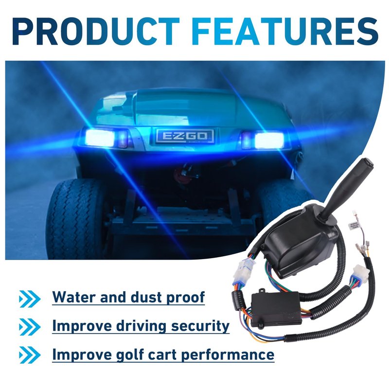 CartClan 12V Universal Golf Cart Turn Signal Kit, Golf Cart Upgrade Turn Signal Switch Kit with 9-Pin Harness, Horn, Brake pad, Instruction, Suitable for Club Car, EZGO, Yamaha Golf Carts