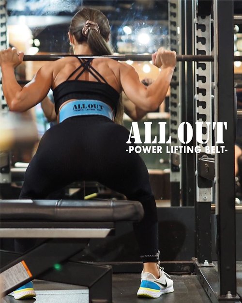 ALLOUT Power Lift Belt, Leather Belt, Lifting Belt, Uses Premium Cowhide Cowhide, First Landing in Japan (Blue, Medium)