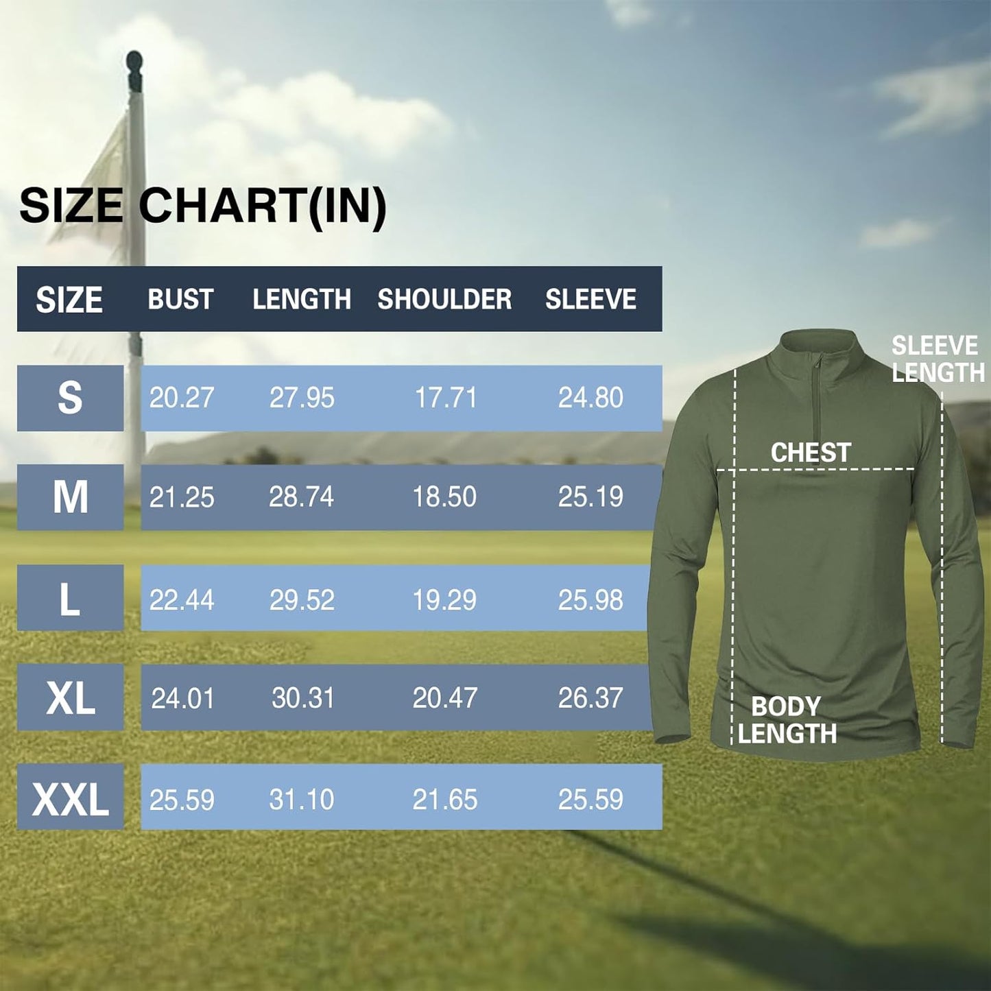 Skiennix Men's Quarter Zip Pullover Sweatshirt - UPF 50+ Moisture-Wicking Golf Shirt | Breathable Sun Protection