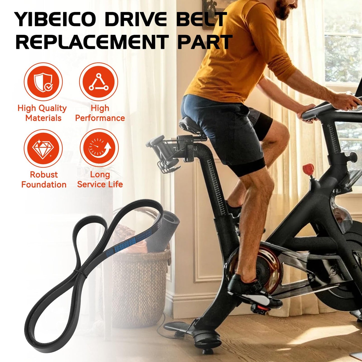 YIBEICO Drive Belt Replacement Part for Peloton Bike and Bike+, Indoor Cycling Bike Belt Accessory Replace for Peloton