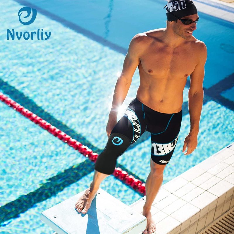 Nvorliy AquaFlex Pro Knee Brace, Compression Knee Sleeve for Swimming, Aquatic, Sailing, Scuba Diving, Surfing, Paddle Boarding, Kayaking & Injury Recovery – Supports Women & Men (L)