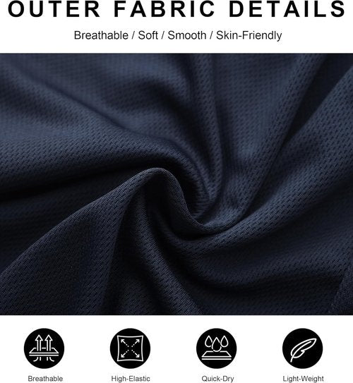 Kinglaman Men's 2-in-1 Running Workout Shorts - Quick Dry Athletic Gym Shorts with Pockets | 4 Pack