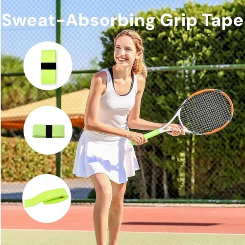 AOXEQUIP 12PACK Tennis Racket Grip Tape, Tennis Grip Tape, Tennis Wrap Grip Tape,Grip Tape for Handles Fits Tennis/Badminton/Squash Rackets (Green)
