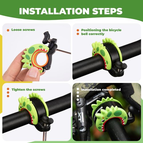 ROCKBROS Bike Bell Aluminum Alloy Bicycle Bell Mountain Bike Bells for Kids Adults with Loud Sound and Fit for 0.87-1in/22-25.4mm Bicycle Handlebars