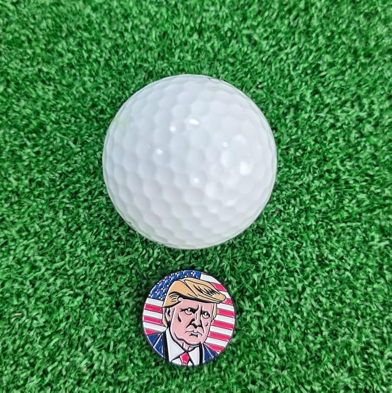 Mr. President Patriotic Golf Ball Markers with Hat Clip - American Flag & Eagle Design