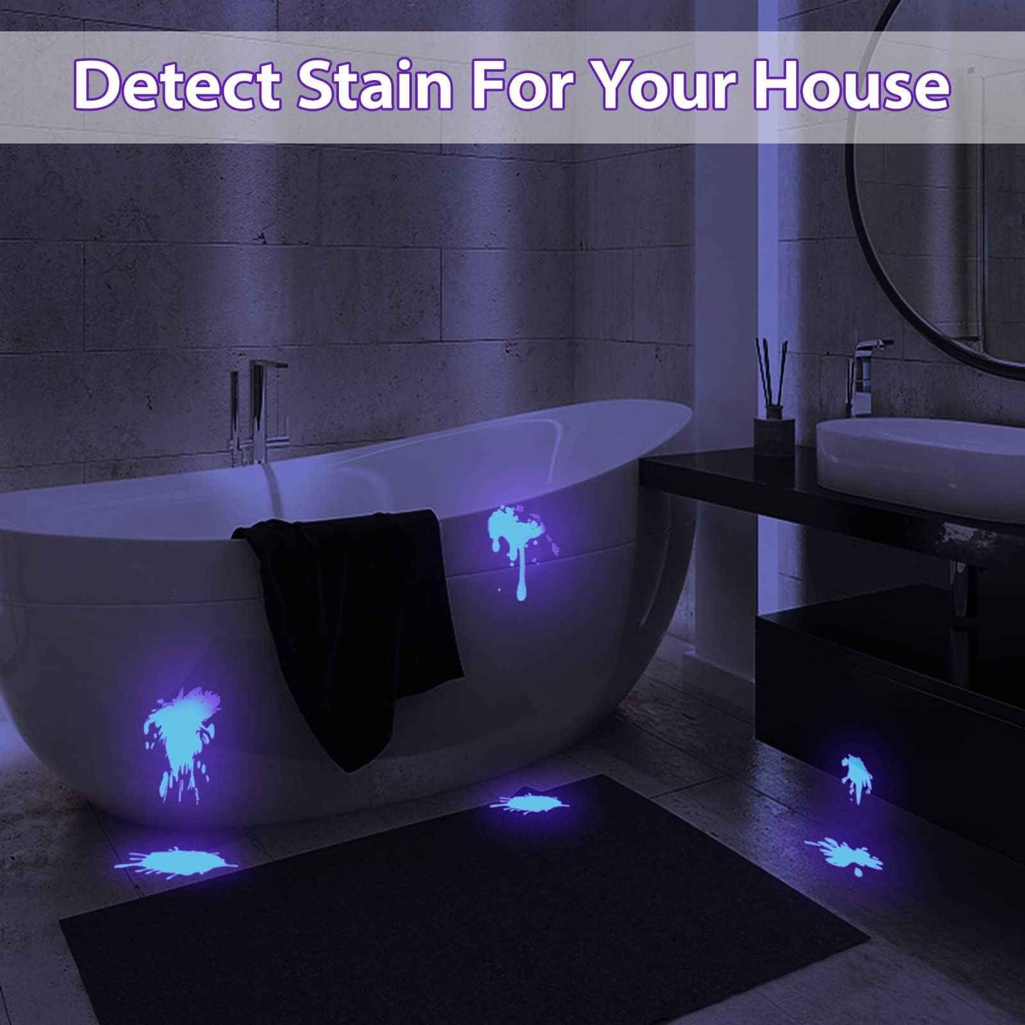 MOWETOO UV Flashlight, Portable Blacklight Flashlight, LED Torch with White and Ultraviolet Light Combo, Black Light Pet Urine Detector for Dog Cat Pee, ID Check, AC Leak, Bed Bug, Rocks, Resin