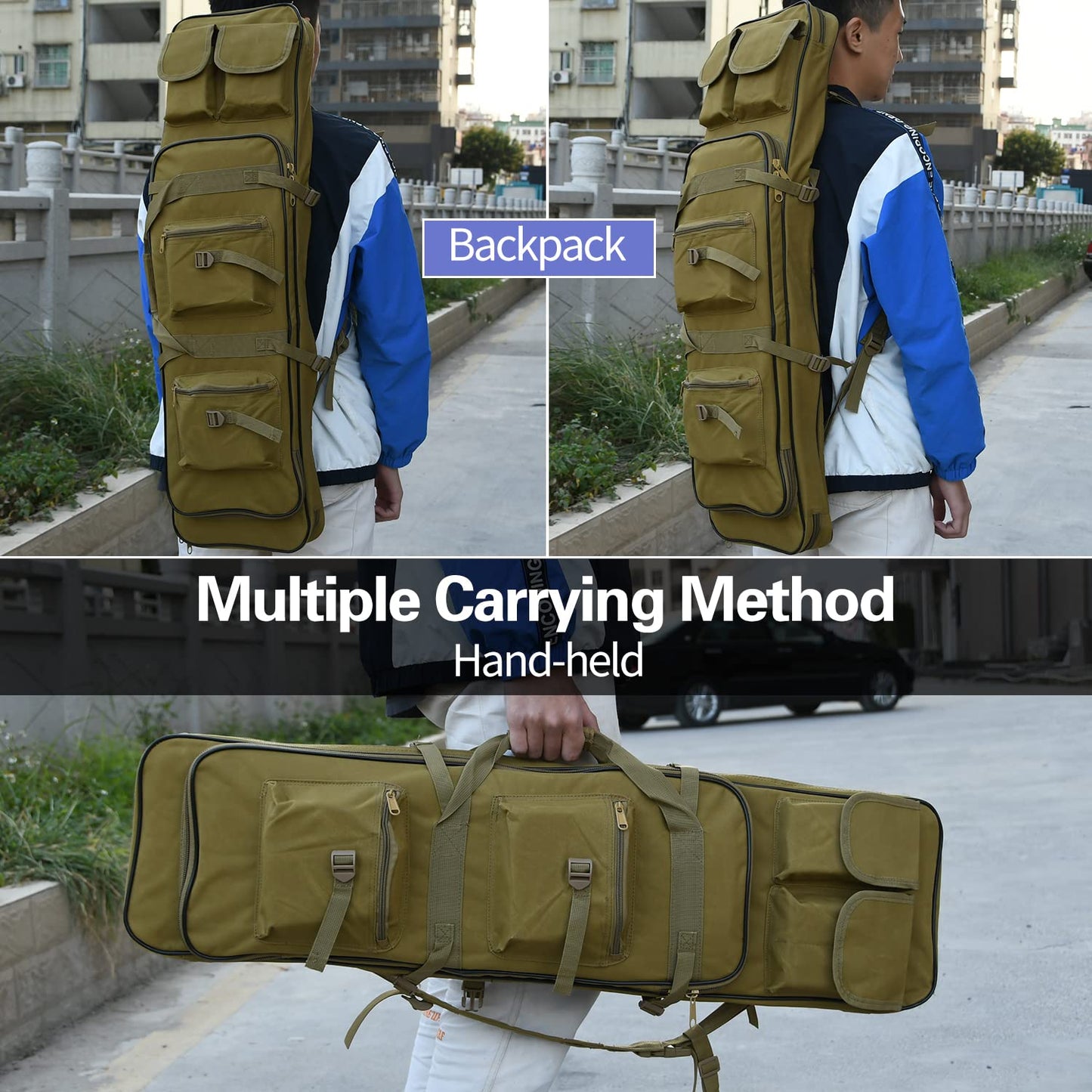 RUBY.Q 32" Bag, Portable Khaki Case for Storage and Transportation