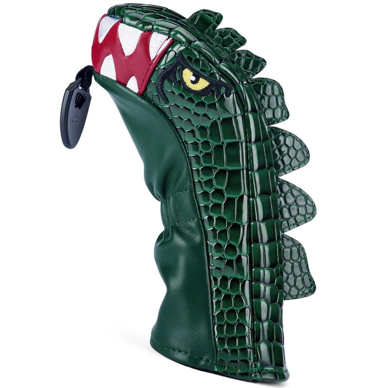 Gbourly Golf Club Green Cartoon Tyrannosaurus Rex Hybrid Head Cover Dinosaur Shaped PU Leather Headcover