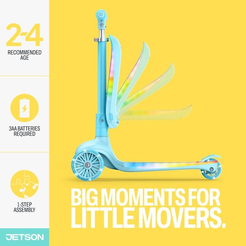 Jetson Scooters - Jupiter Mini 3-Wheel Kick Scooter | Foldable, Lightweight, Blue Design