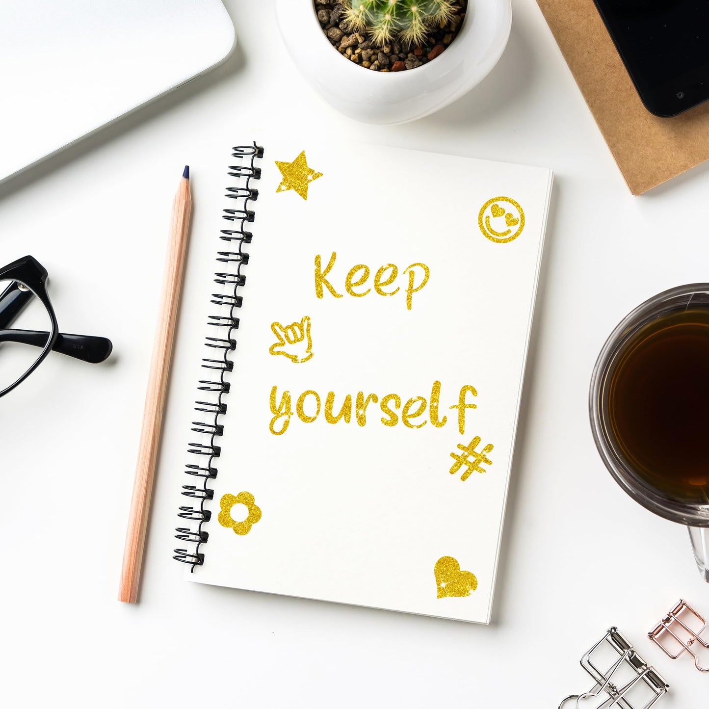 2460 Pcs 12 Sheets Letter Stickers Glitter Alphabet Number Stickers 1 Inch Self Adhesive Vinyl Sticker Letters for Water Bottles Cup Scrapbook Craft Label Notebook Mailbox Graduation Cap Decor (Gold)