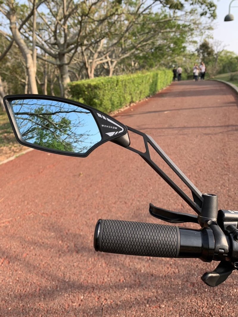 MEACHOW NEW Handlebar Bike Mirror, Scratch Resistant Glass Lens, Ultra-HD, E-bike Mirror, Bicycle Mirror, Rotatable Safe Rearview Mirror, (Silver Left Side) ME-011LS