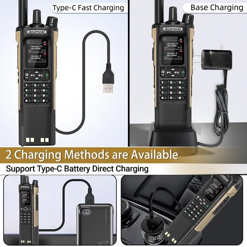Ham Radio Baofeng DM32 DMR Radio Handheld Rechargeable Walkie Talkies Long Range DM32UV 5RM Two Way Radio NOAA Weather Radio with GPS, Copy Frequency 3800mAh Battery USB-C Charging with Radio Holster