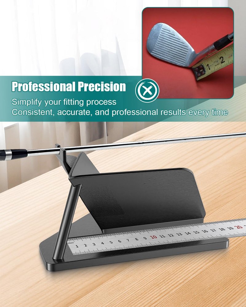 DYVBXS Golf Club Ruler Fitting Tool – Length Measuring Aid, Club Head Angle Adjustment & Swing Weight Balance Scale for Club Repair and Fitting
