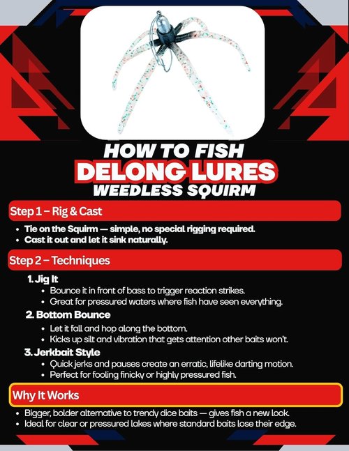 Delong Lures - Squirm Fishing Lures - Ultimate Bass Kit with Weighted Jigs & Large Swimbaits - Made in USA