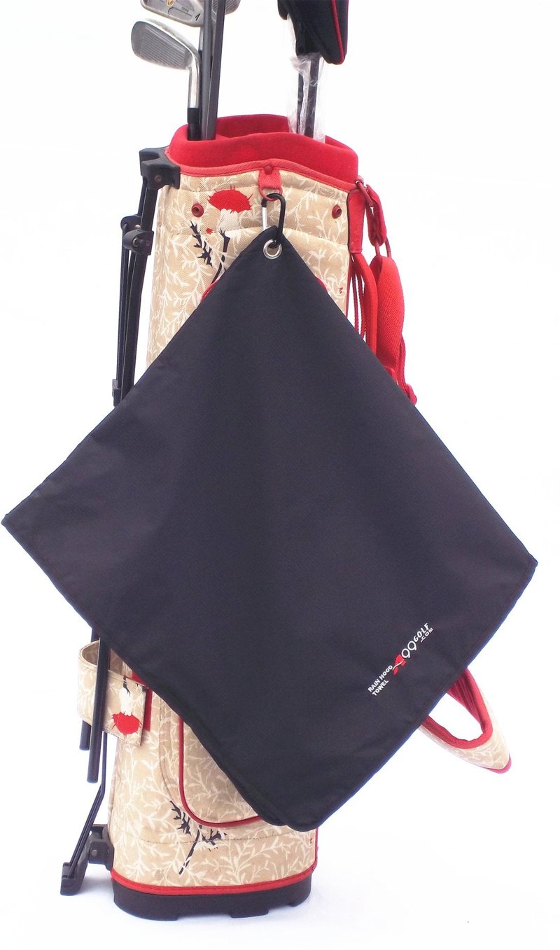 A99Golf Rain Hood Towel Waterproof Golf Towel Golf Bag Cover with Free Carabiner Clip w/Microfiber Towel 17 3/4" x 19 1/4" (Black)