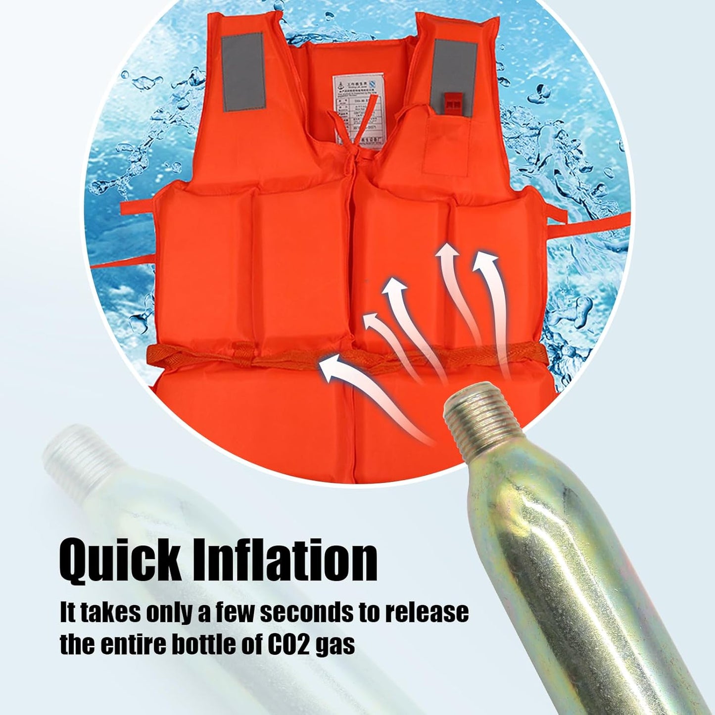 24 Gram CO2 Cartridge - Auto/Manual PFD Life Jacket Rearming Kit | Metal Cartridge for Safety