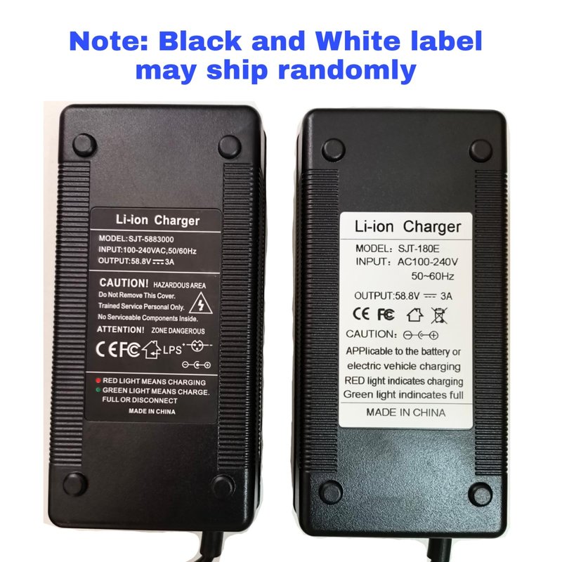 [Verified Fit] 52 Volt Electric Charger 3-Pin XLR, for Juiced CrossCurrent RipCurrent HyperScorpion 52V Battery Pack and Other 14S 52V Brands 3-Pin (58.8V 3A max)