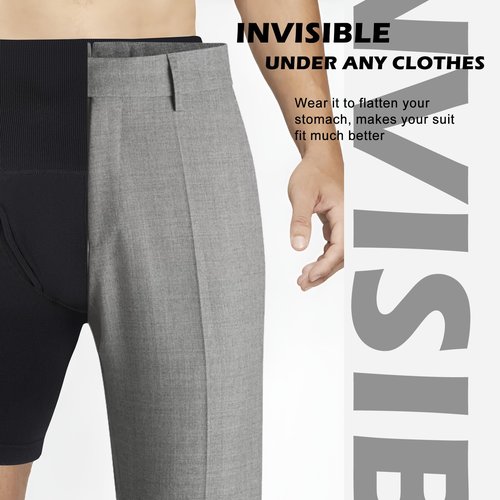 LISEJE Tummy Control Shapewear Compression Shorts - Waist Compression for Men, High Waist Mens Tummy