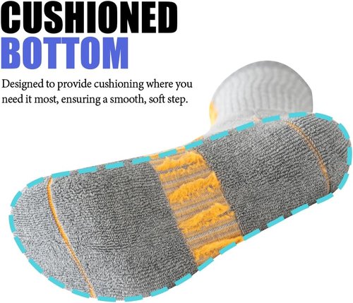 JOYNÉE Men's Athletic Crew Socks - Cushioned Comfort with Arch Support | 12 Pairs for Sports & Running
