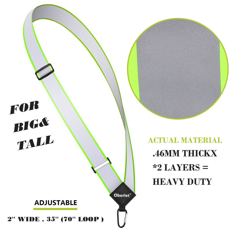 Oberlet Reflective Sash for Walking at Night | Night Walking Safety Gear | High Visibility Reflective Strap | Reflective Belt for Walking in The Dark | Reflective Running Gear | A