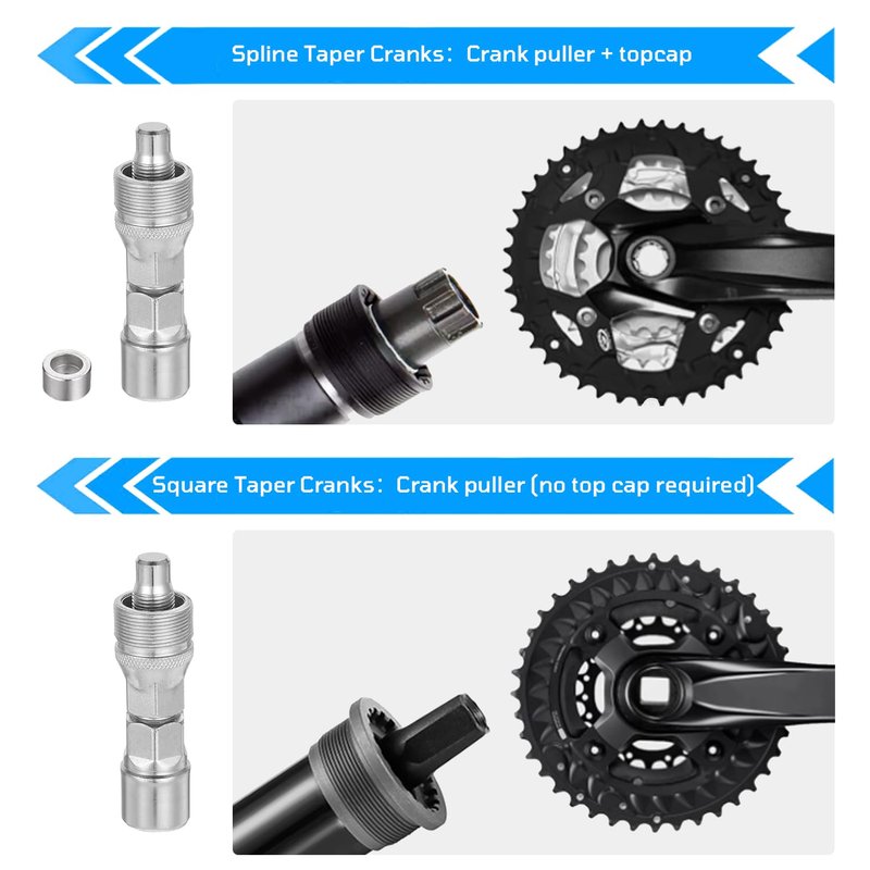 Vaasee 3PCS Bicycle Removal Tools Set, Bike Freewheel & Cassette Removal Tool + Crank Puller + Bottom Bracket Tool, Bike Tools Set Bicycle Maintenance Tools for Cyclists Kit