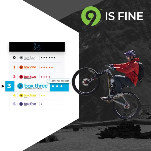 Box Three Prime 9 Multi Shift Non E-Bike Shifter 2 Piece Pull Lever up to 3 Gears Per Click Bicycle Shift Lever Cable for Mountain Bike Shifters, MTB, Bicycle Gear Shifter Cycling