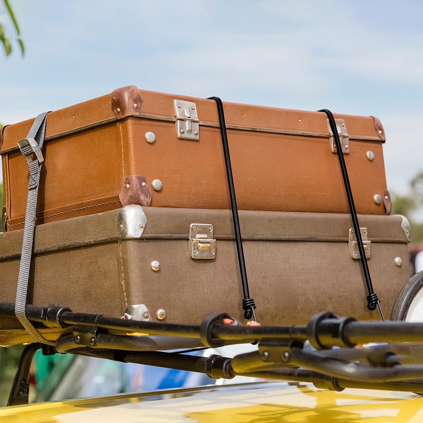 Small Bungee Cord with Hooks 6 Inch-10 PackBlack Bungee Cords Hooks Heavy Duty Outdoor,8 MM Diameter Bungee Tie Down Straps for Camping, Tarps, Tents, Hiking,Hunting,Trucks and Boats