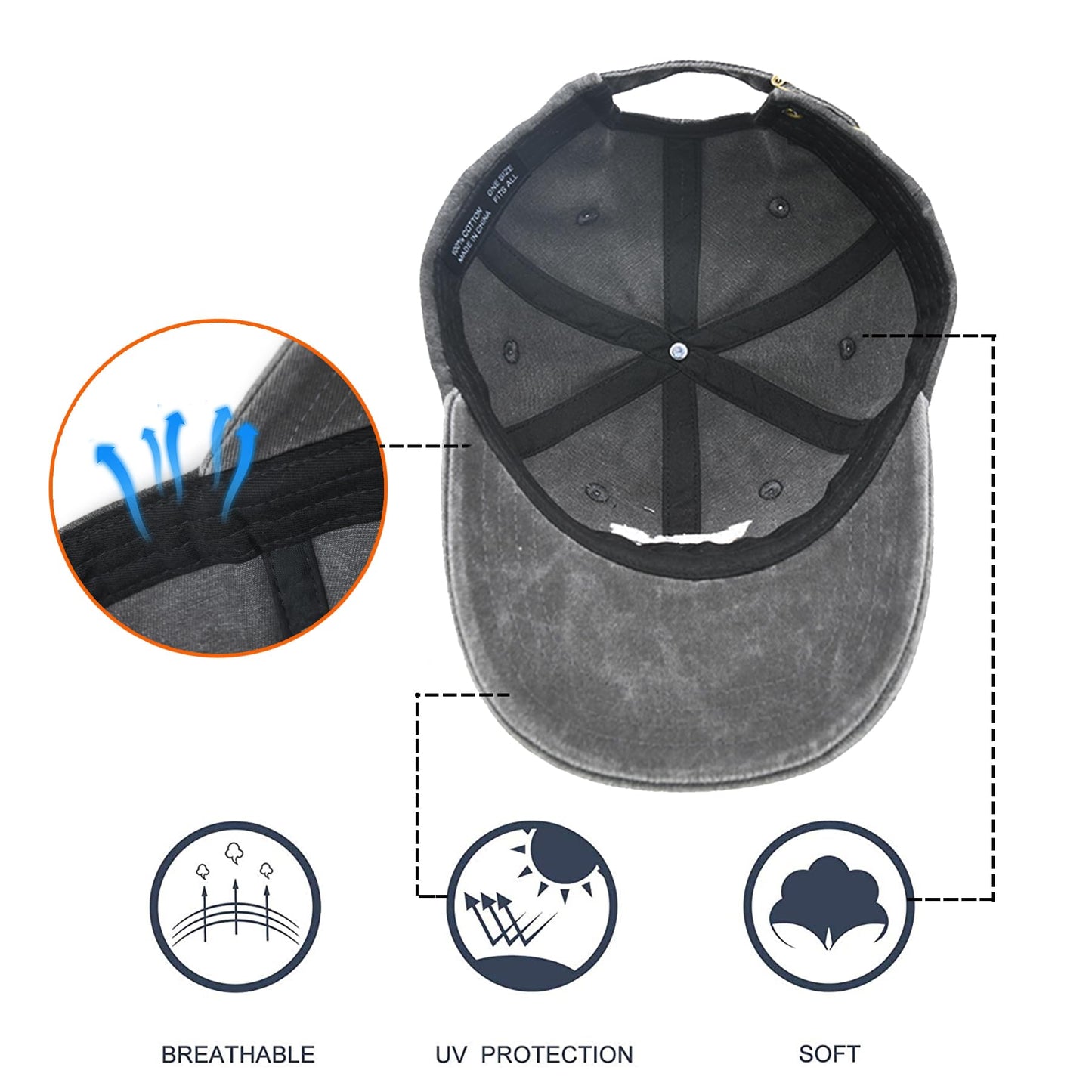 Christian Hat for Men & Women, Embroidered Cross Jesus Hat, Christians Baseball Cap Religious Faith Gifts Black