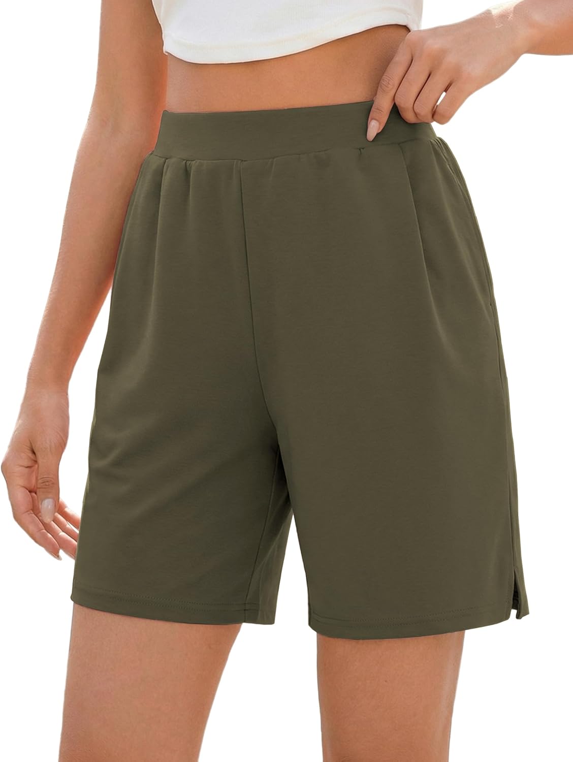 Quenteen Women's Air Layer Shorts - Casual Summer Athletic Lounge Shorts with Pockets