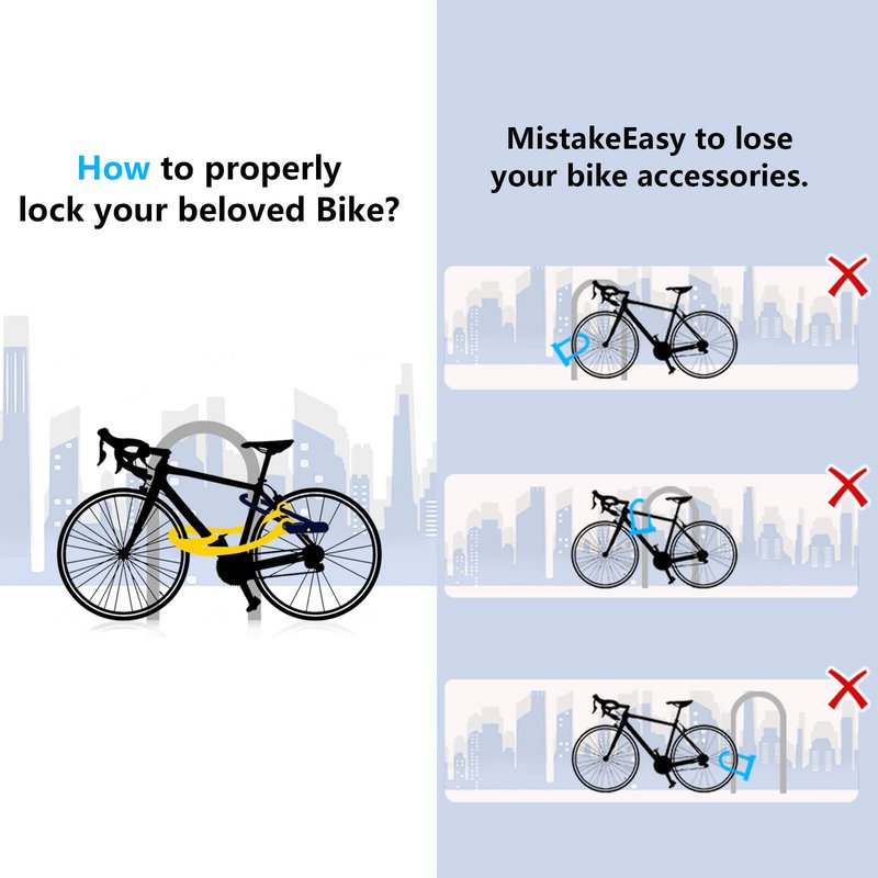 Bike U Lock with 4ft Security Chain 14mm Shackle, Bike Lock with 3 Keys and Mounting Bracket, Bicycle U-Locks Perfect for Road, Mountain, and Electric Bikes,Bicycle Lock