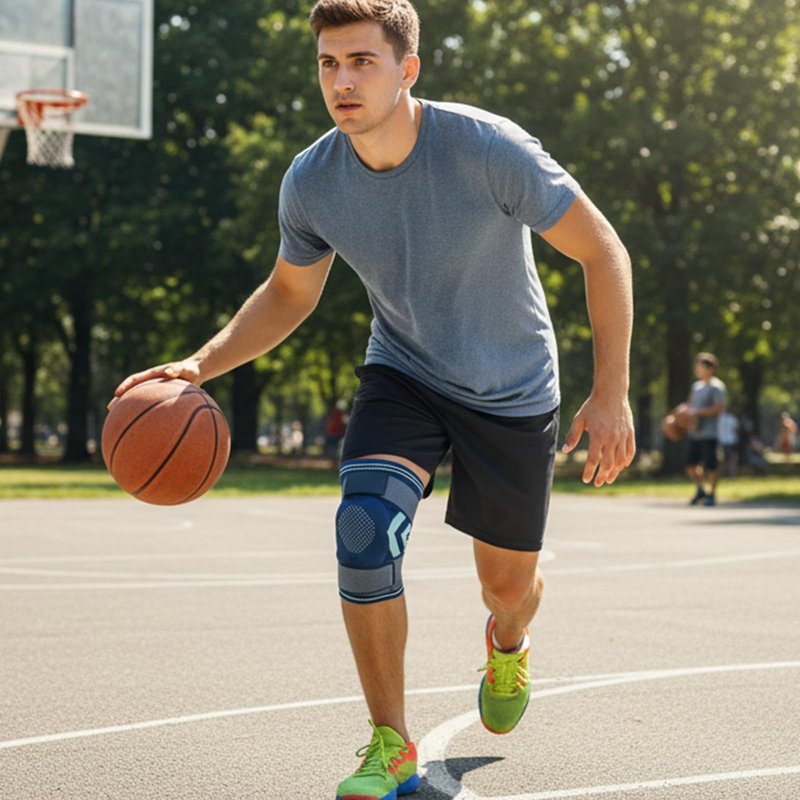 NuCamper Knee Brace for Men Women (2 Pack),Compression Knee Sleeves with Patella Gel Pad & Side Stabilizers,Adjustable Knee Support for Sports,Workout,Meniscus Tear,Arthritis,Pain Relief (Navy,XL)