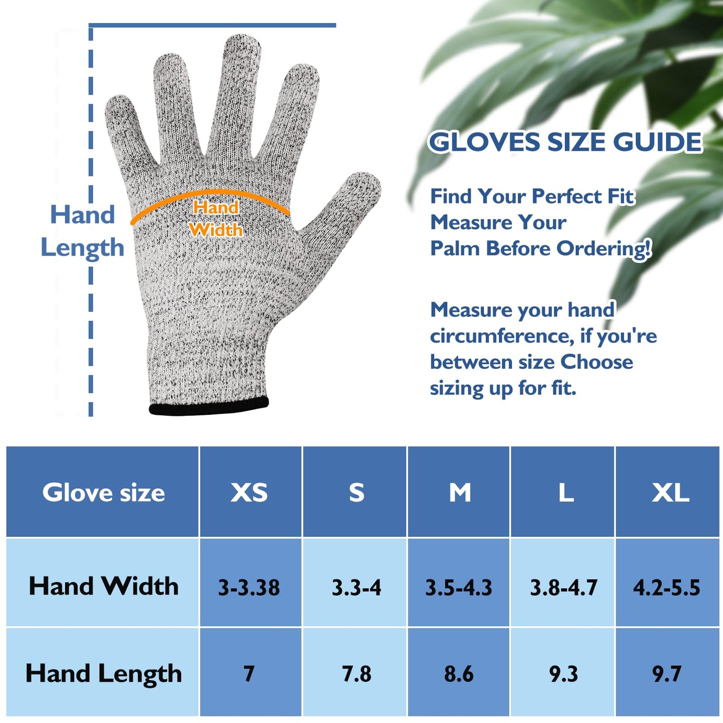 CAISIDIONG 2 Pairs Cut Resistant Gloves Level 5 Food Grade,Size L, Machine Washable, Ambidextrous Safety Gloves for Oyster Shucking, Mandolin Slicing, Butcher Meat Cutting,Suitable for men and women