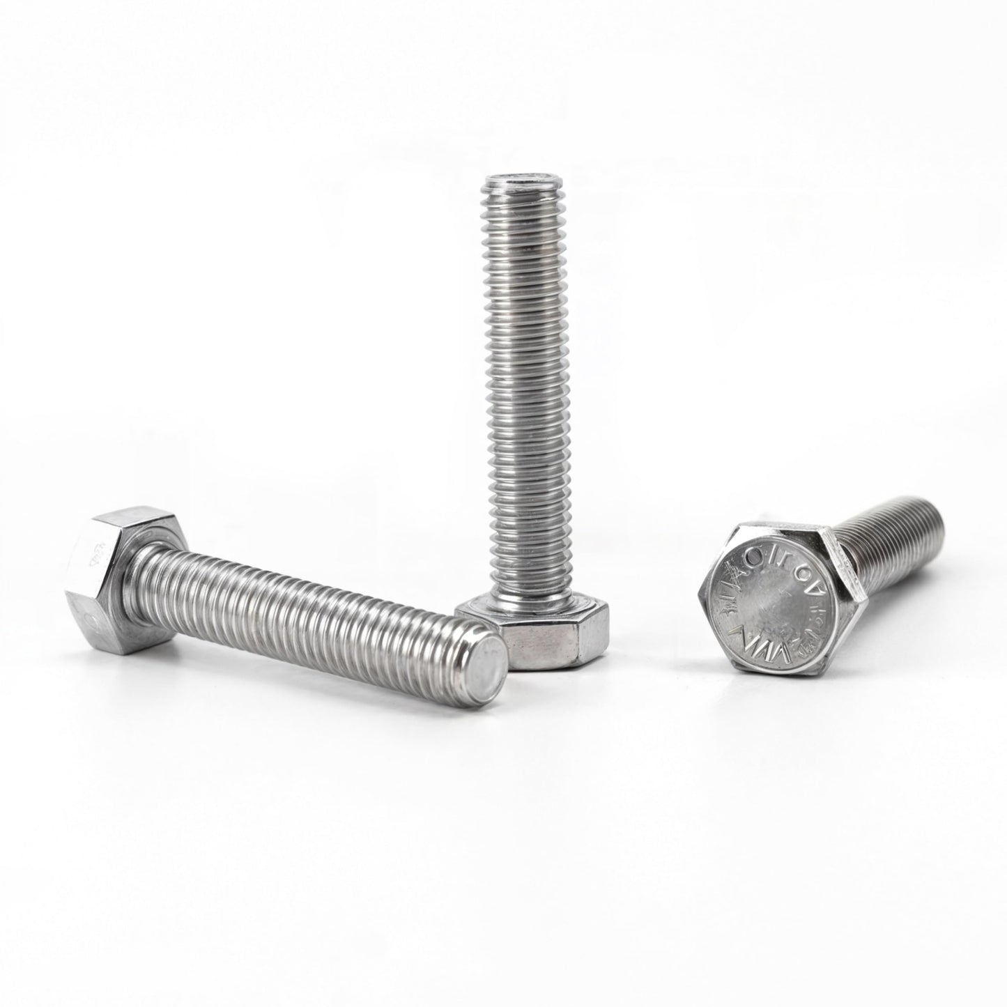 5PCS/Lot M10x1.25 Fine Thread Hex Head Rod Bolts - Din933 Standard Size: Thread Diameter: M10 - Length: 50mm - Thread Pitch: 1.25mm (Silver Color, Material: Stainless Steel)