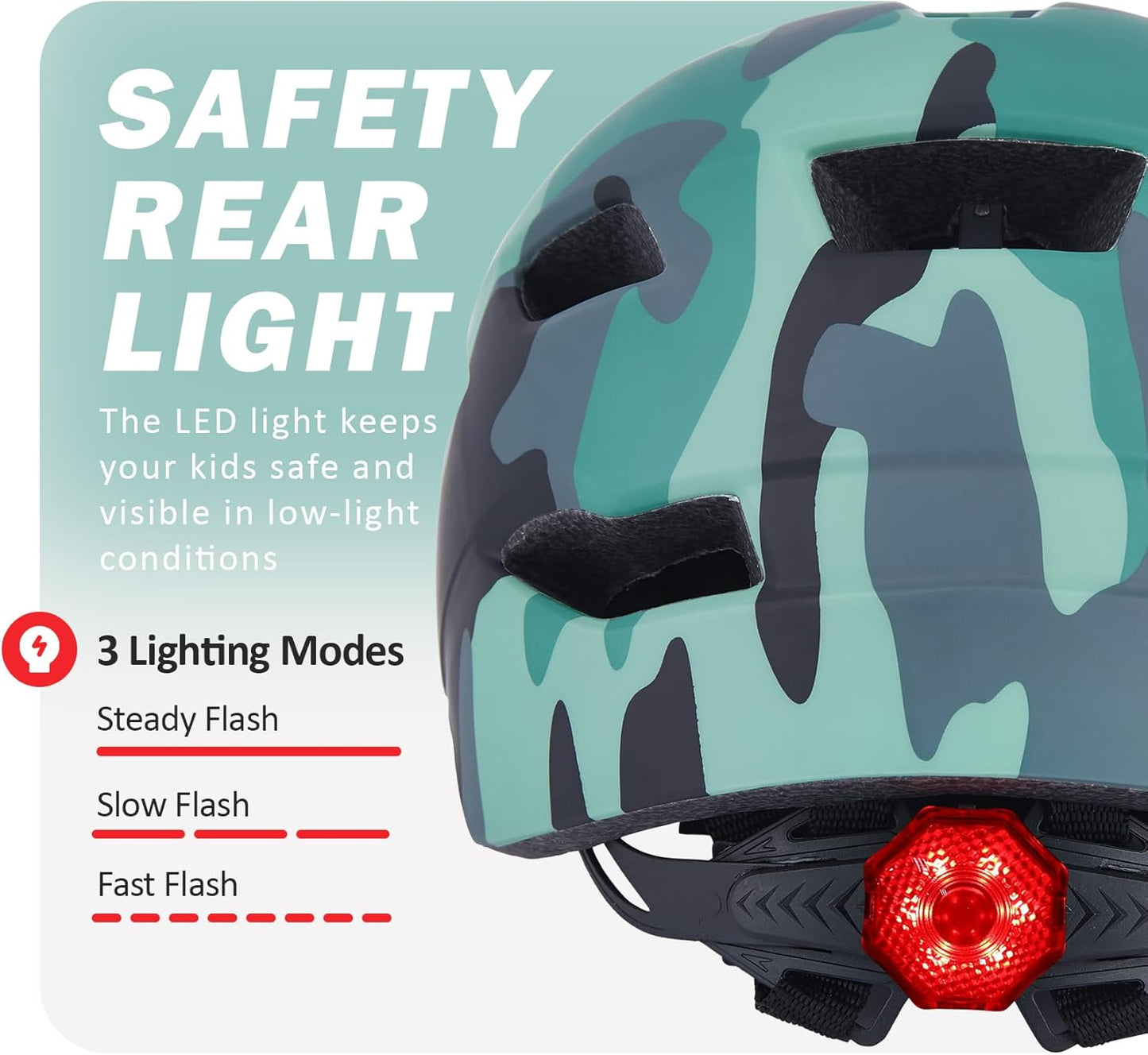 Skiennix Kids Bike Helmet - Adjustable Multi-Sport Safety Gear with Detachable Visor & LED Light | For Ages 3-12