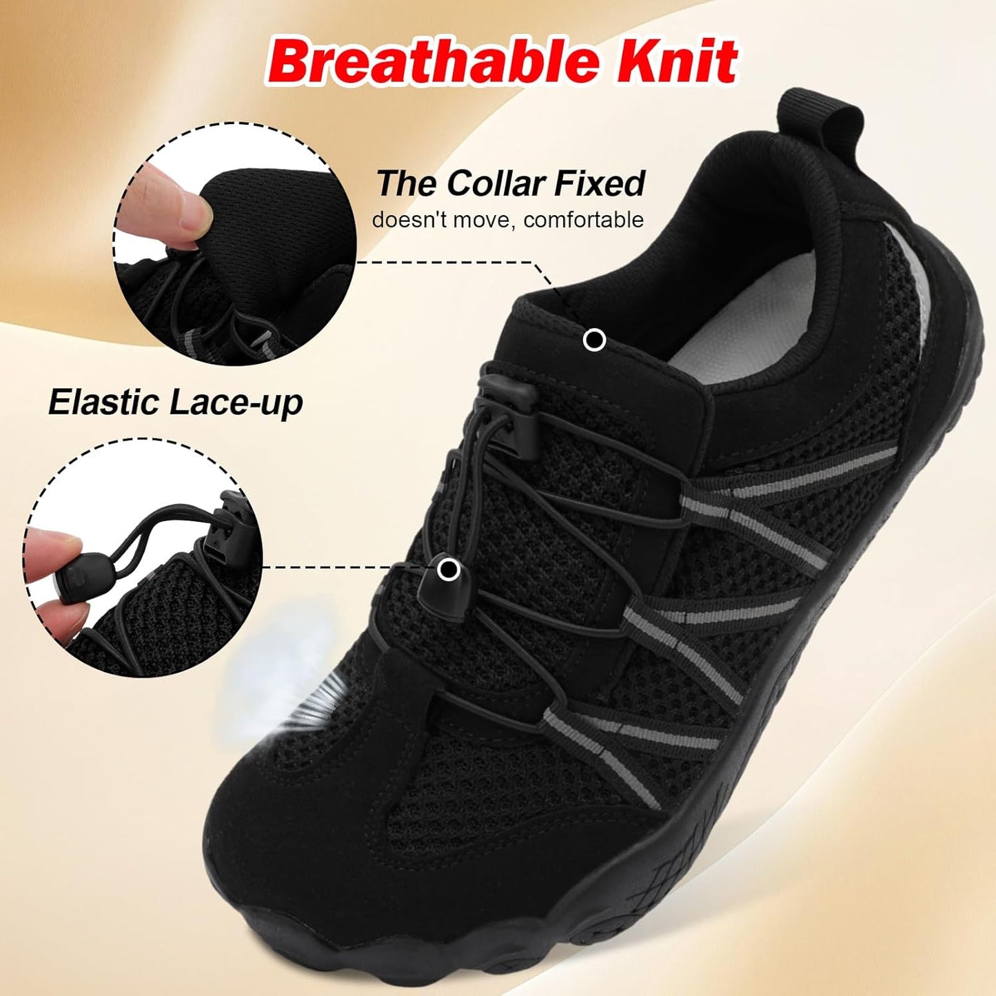 Spesoul Barefoot Shoes - Minimalist Slip-On Sneakers with Wide Toe Box | Lightweight & Breathable for Hiking & Running